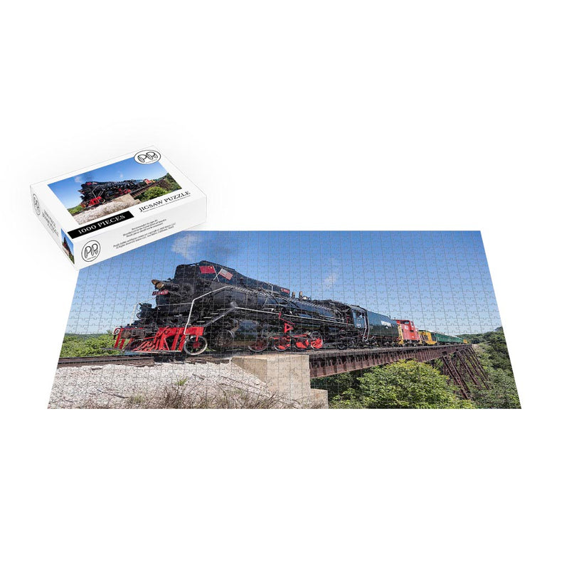 China Railways JS-8419 Locomotive Crossing Bass Point Creek Bridge Jigsaw Puzzle