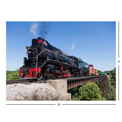 China Railways JS-8419 Locomotive Crossing Bass Point Creek Bridge Jigsaw Puzzle
