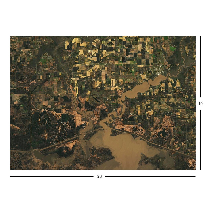 Landsat Image of Flooded Rice Fields, Southwestern Louisiana Jigsaw Puzzle