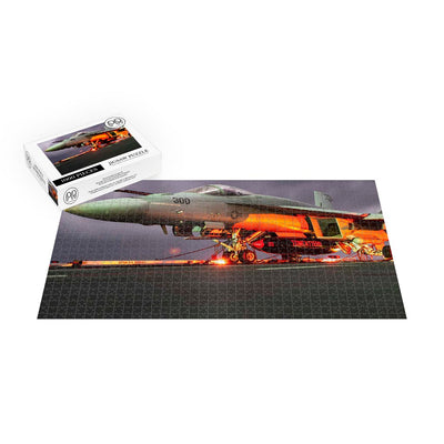 VFA-31 F/A-18E Super Hornet Chained To Aircraft Carrier USS Gerald R. Ford Jigsaw Puzzle