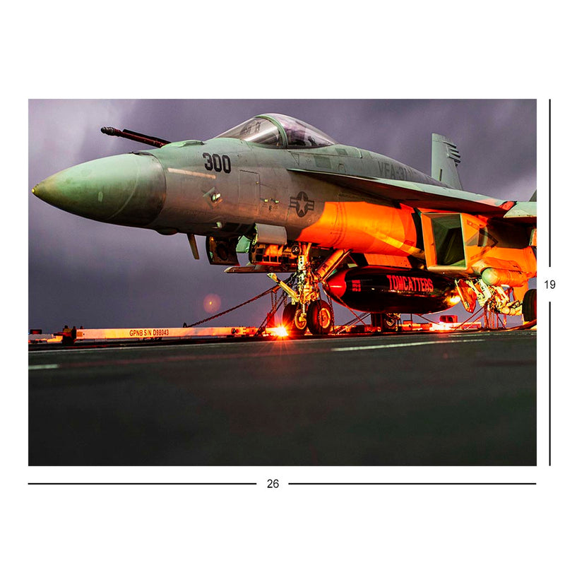 VFA-31 F/A-18E Super Hornet Chained To Aircraft Carrier USS Gerald R. Ford Jigsaw Puzzle