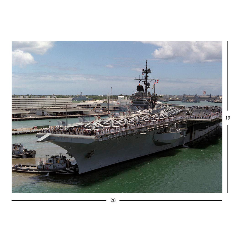 Aircraft Carrier USS Ranger (CV 61) Docks at Naval Station Pearl Harbor, Hawaii Jigsaw Puzzle