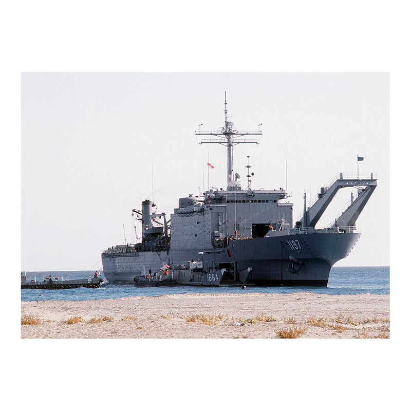 Tank Landing Ship USS Barnstable County (LST 1197) On The Beach Jigsaw Puzzle