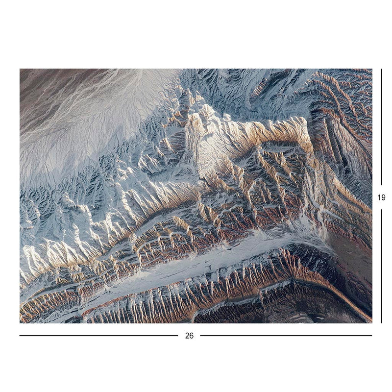 ISS Photograph of Snow and Ice Covered Tien Shan Mountains, China Jigsaw Puzzle