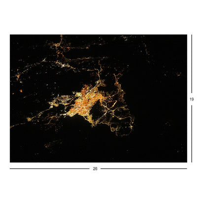 ISS Photograph of Athens At Night Jigsaw Puzzle