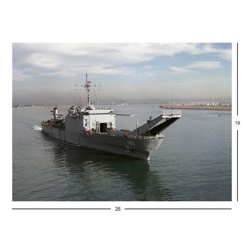 Tank Landing Ship USS Peoria (LST 1183) Underway From San Diego Bay Jigsaw Puzzle