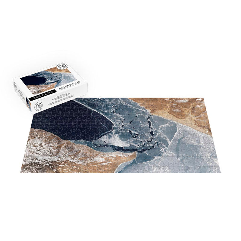 ISS Photograph of Icy Lake Paiku, Qinghai-Tibet Plateau Jigsaw Puzzle