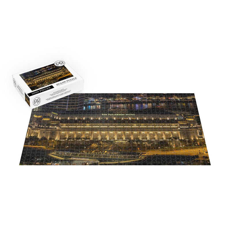 Fullerton Hotel of Singapore At Night Jigsaw Puzzle