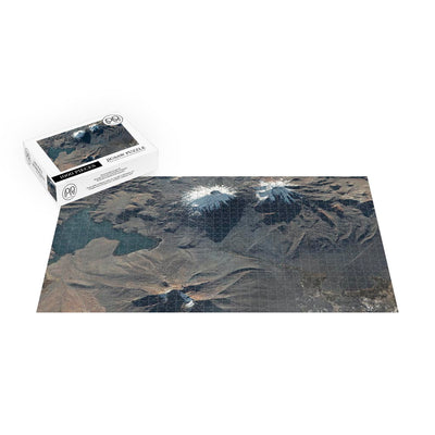 ISS Photograph of Volcanoes Parinacota and Pomerape in the Andes Mountains Jigsaw Puzzle