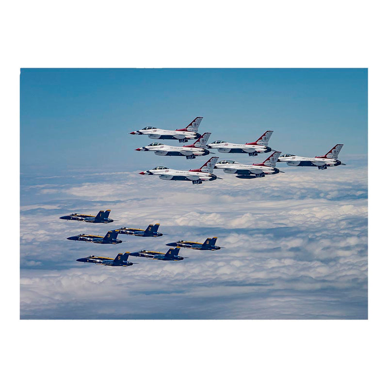 Thunderbirds and Blue Angels Fly Over Eastern Seaboard During America Strong Show Jigsaw Puzzle