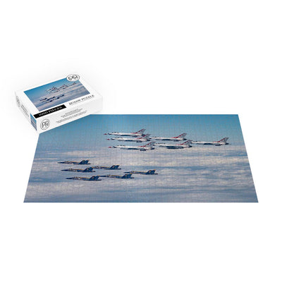 Thunderbirds and Blue Angels Fly Over Eastern Seaboard During America Strong Show Jigsaw Puzzle