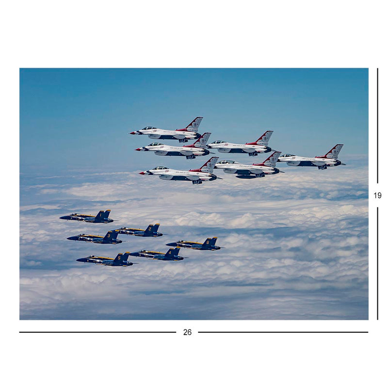 Thunderbirds and Blue Angels Fly Over Eastern Seaboard During America Strong Show Jigsaw Puzzle