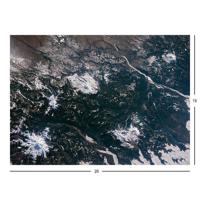 ISS Photograph of Four Cascade Mountain Volcanoes Jigsaw Puzzle