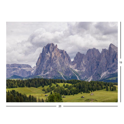 The Langkofel and the Seiser Alm, South Tyrol, Italy Jigsaw Puzzle