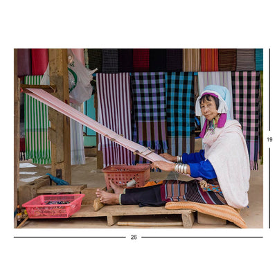 Kayan Woman and Loom, Tachileik, Myanmar Jigsaw Puzzle