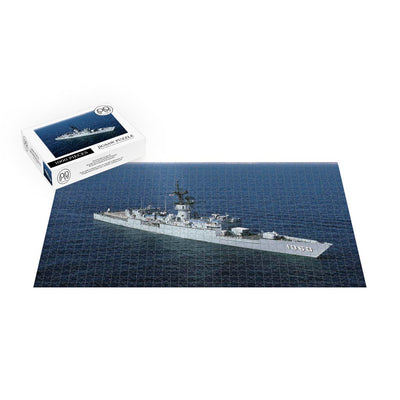 Aerial View Of Frigate USS Lang (FF 1060) Underway. Jigsaw Puzzle