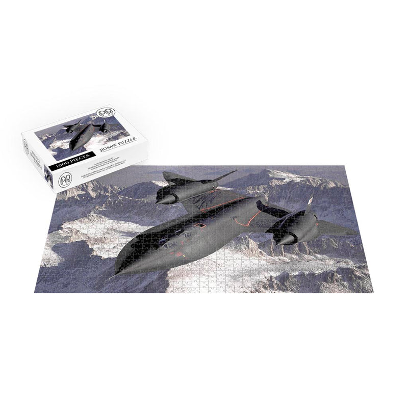 The SR-71B Blackbird Soars Across The Southern Sierra Nevada Mountains Jigsaw Puzzle
