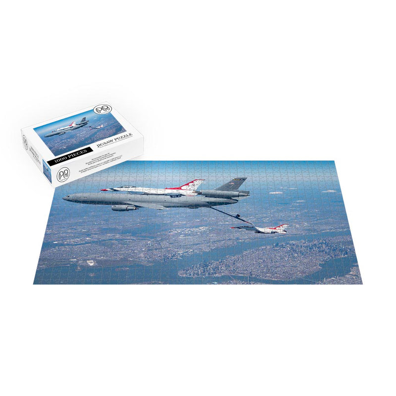 Thunderbirds Refuel Over New York City During America Strong Flyover Jigsaw Puzzle