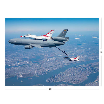 Thunderbirds Refuel Over New York City During America Strong Flyover Jigsaw Puzzle