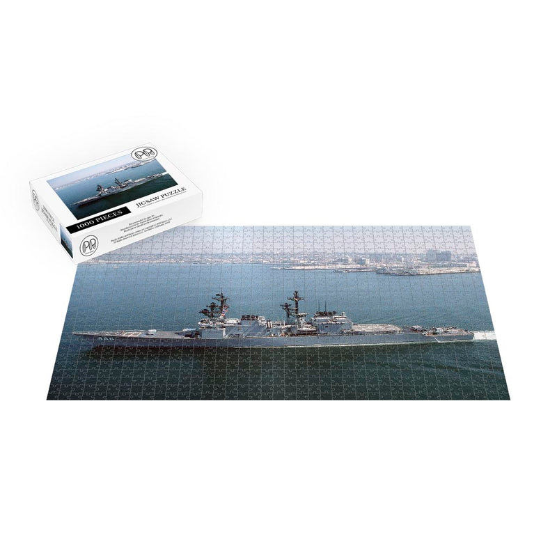 Destroyer USS Harry W. Hill (DD 986) Underway In San Diego Harbor Jigsaw Puzzle