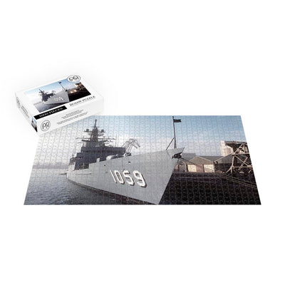 Frigate USS W.S. Sims (FF 1059) During A Port Visit To Casablanca Jigsaw Puzzle