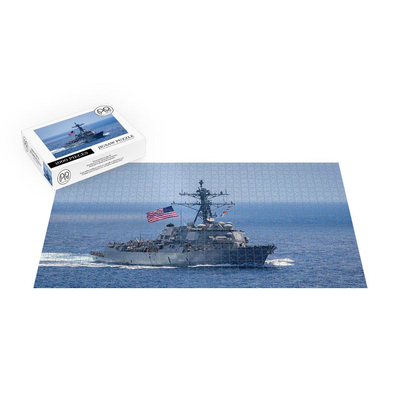 Guided-missile Destroyer USS Wayne E. Meyer (DDG 108) Steams in the Pacific Ocean Jigsaw Puzzle