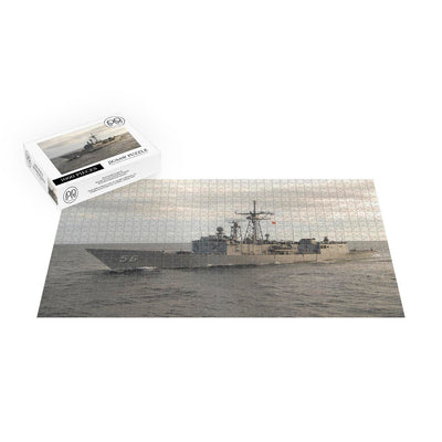 Guided-missile frigate USS Simpson (FFG 56) in the Atlantic Ocean Jigsaw Puzzle