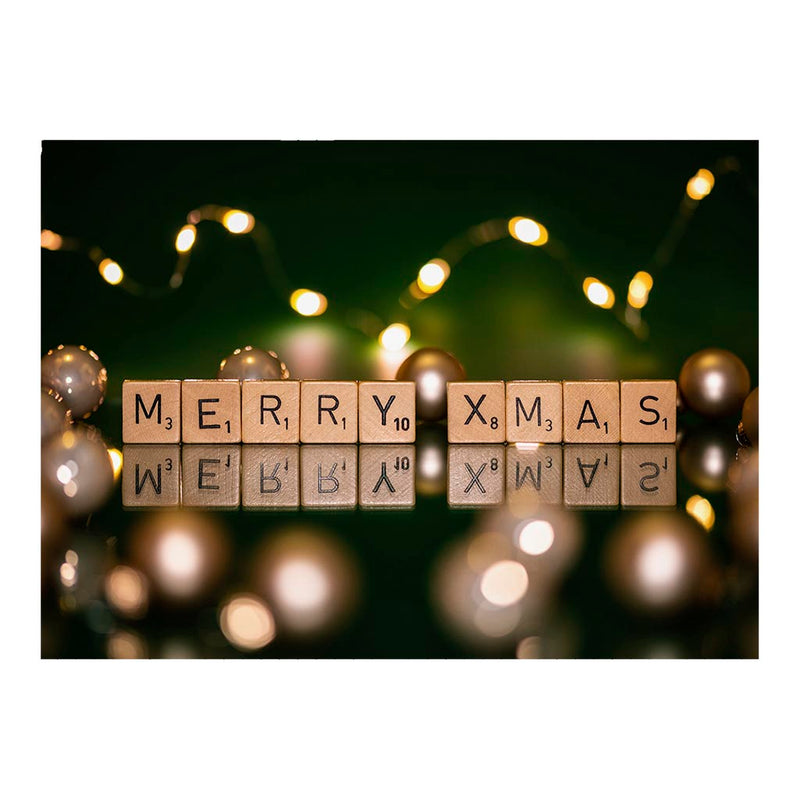 Merry Christmas Spelled Out in Game Tiles Jigsaw Puzzle