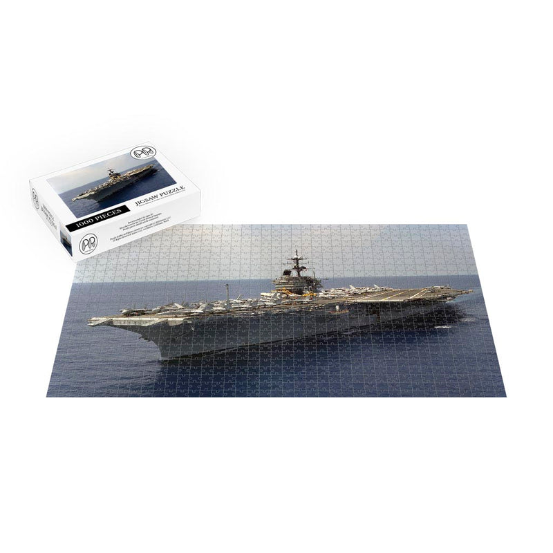 Port View of Aircraft Carrier USS Saratoga (CV 60) Underway Jigsaw Puzzle