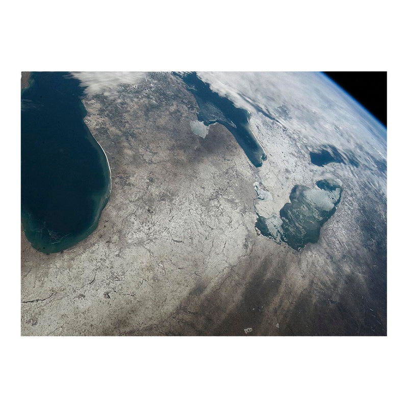 ISS Photograph of Great Lakes Covered In Winter Snow Jigsaw Puzzle