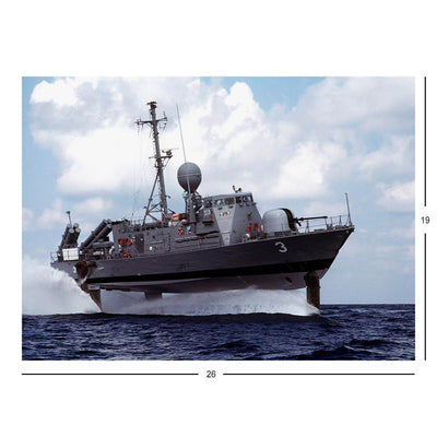 Patrol Combatant-Missile (Hydrofoil) USS Taurus (PHM 3) Foilborne Jigsaw Puzzle
