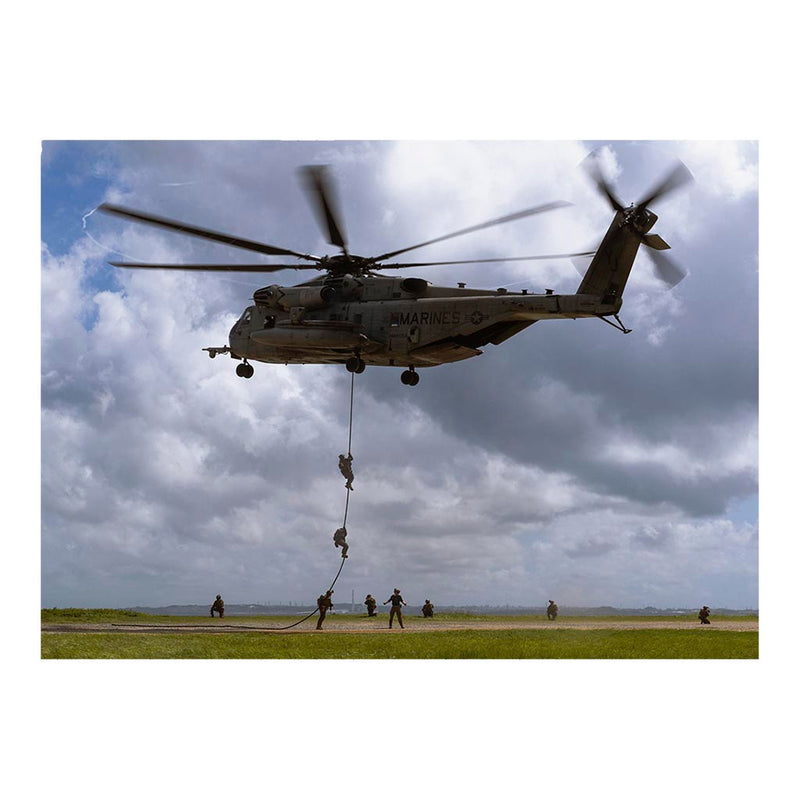 Marines Fast-rope from a CH-53E Super Stallion, Okinawa, Japan Jigsaw Puzzle