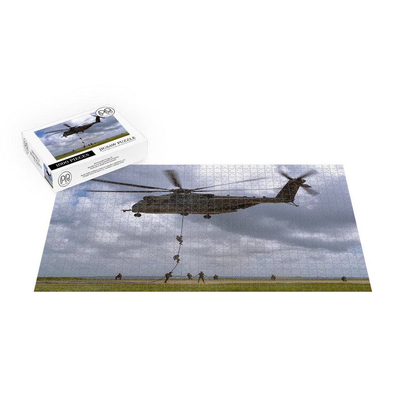 Marines Fast-rope from a CH-53E Super Stallion, Okinawa, Japan Jigsaw Puzzle