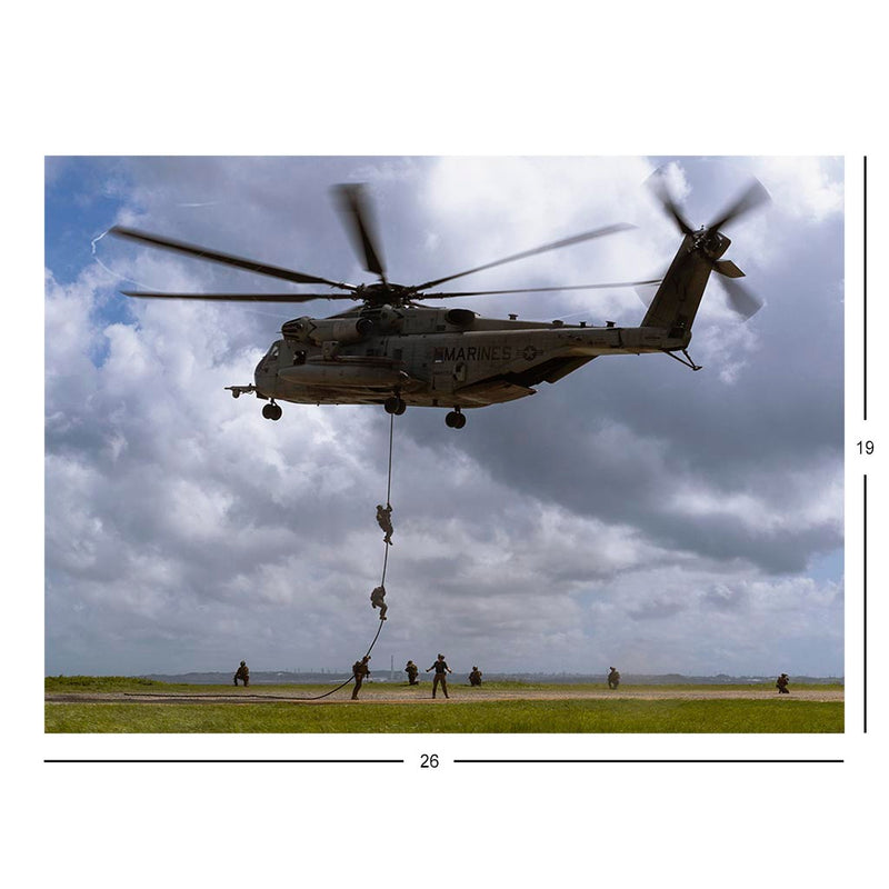 Marines Fast-rope from a CH-53E Super Stallion, Okinawa, Japan Jigsaw Puzzle