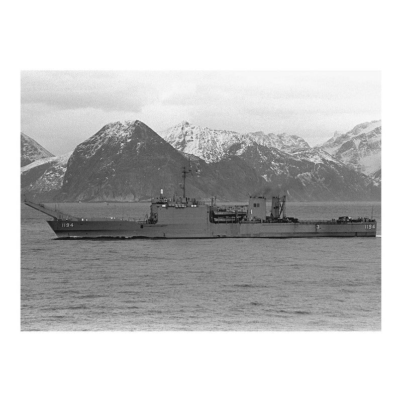 Tank Landing Ship USS La Moure County (LST 1194) Underway In Trondheim Fjord, Norway Jigsaw Puzzle