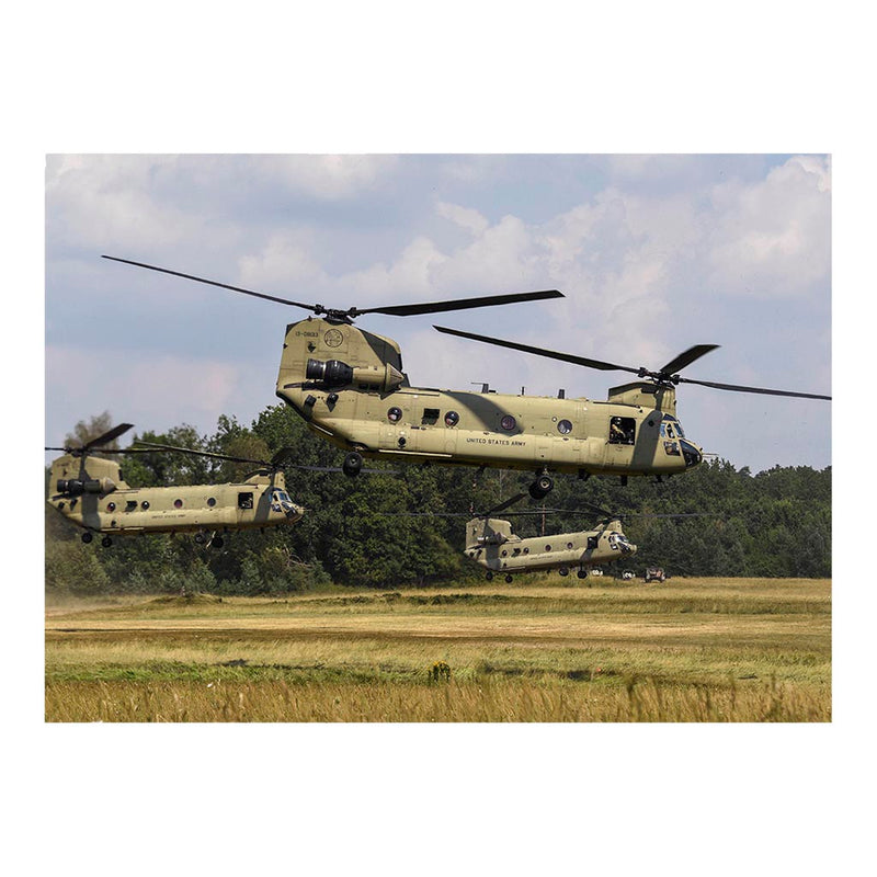 Army CH-47 Chinook Helicopters Lift Off, Grafenwoehr Training Area, Germany Jigsaw Puzzle