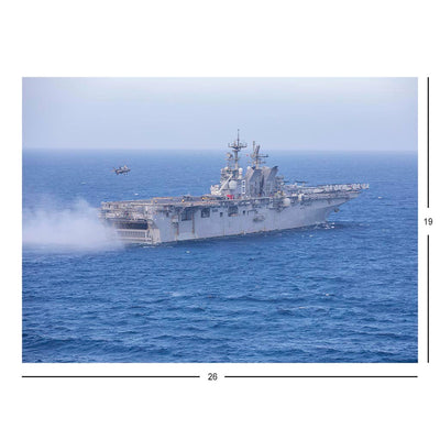 USS Makin Island Assault Ship F35B Landing Jigsaw Puzzle