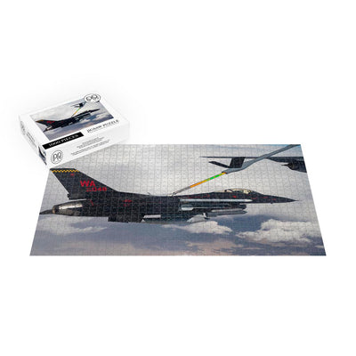 Piece Multicolor Jigsaw Puzzle -A 64th Aggressor Squadron F-16 Fighting Falcon Refuels From a KC-135R Stratotanker Over Nevada Jigsaw Puzzle