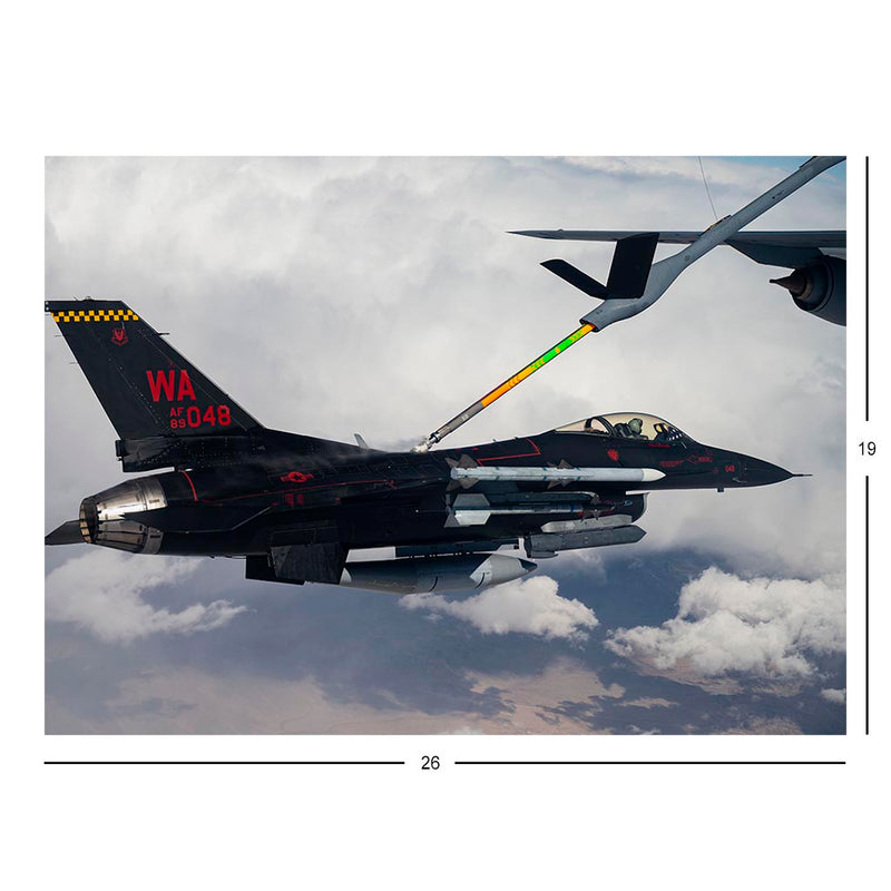 Piece Multicolor Jigsaw Puzzle -A 64th Aggressor Squadron F-16 Fighting Falcon Refuels From a KC-135R Stratotanker Over Nevada Jigsaw Puzzle
