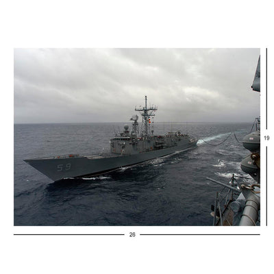 Guided-missile Frigate USS Kauffman (FFG 59) During A Replenishment-at-Sea Jigsaw Puzzle