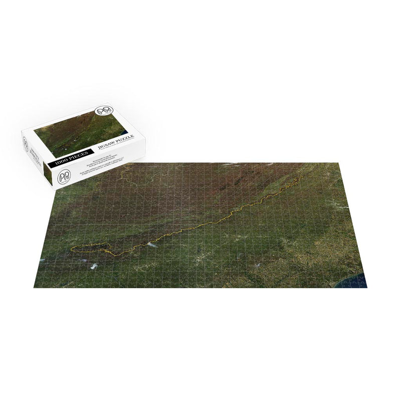 Aqua Satellite Image of Blue Ridge Parkway Jigsaw Puzzle