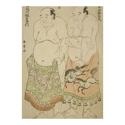Sumo Wrestlers of the Eastern Group Wood Block Jigsaw Puzzle