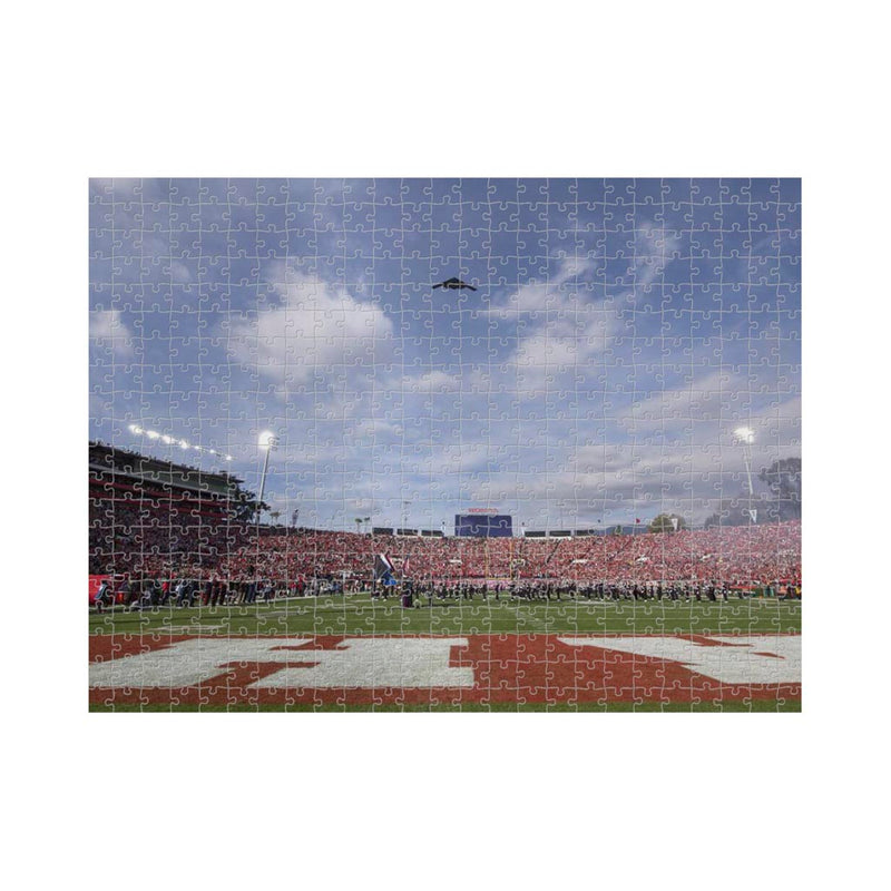 A B-2 Spirit Flies Over The 108th Rose Bowl Jigsaw Puzzle