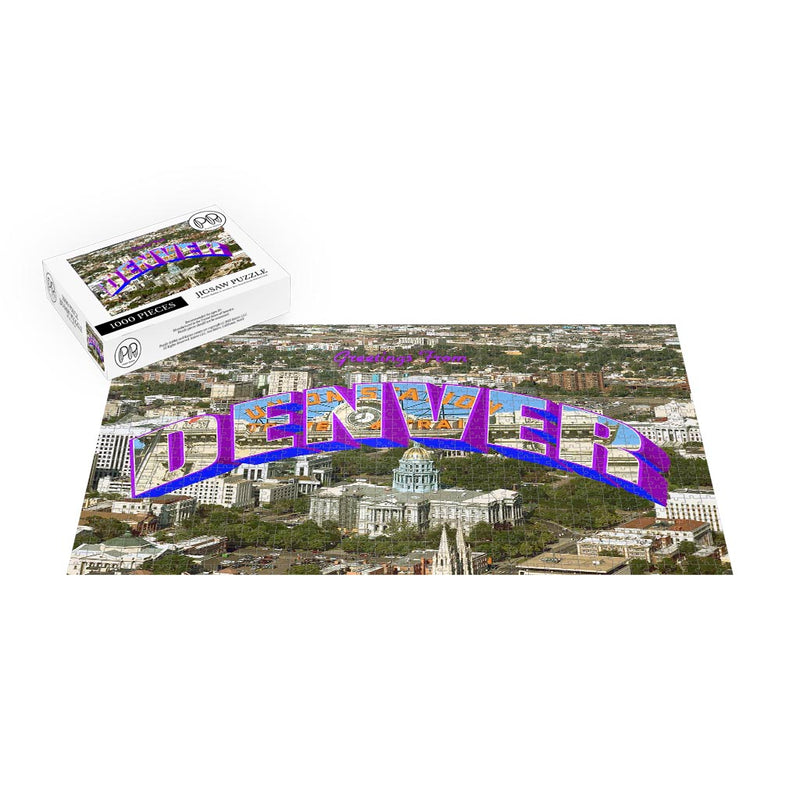 Greetings From Denver Postcard Jigsaw Puzzle