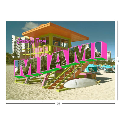Greetings From Miami Postcard Jigsaw Puzzle