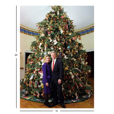 Bill And Hillary Clinton Christmas Portrait Jigsaw Puzzle