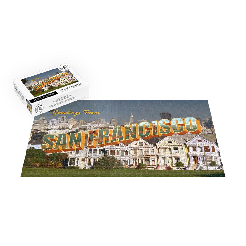Greetings From The Painted Ladies Postcard Jigsaw Puzzle