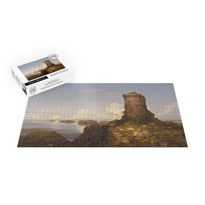 Italian Coast Scene with Ruined Tower Jigsaw Puzzle