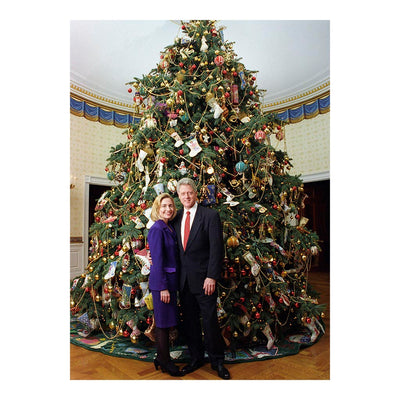 Bill And Hillary Clinton Christmas Portrait Jigsaw Puzzle