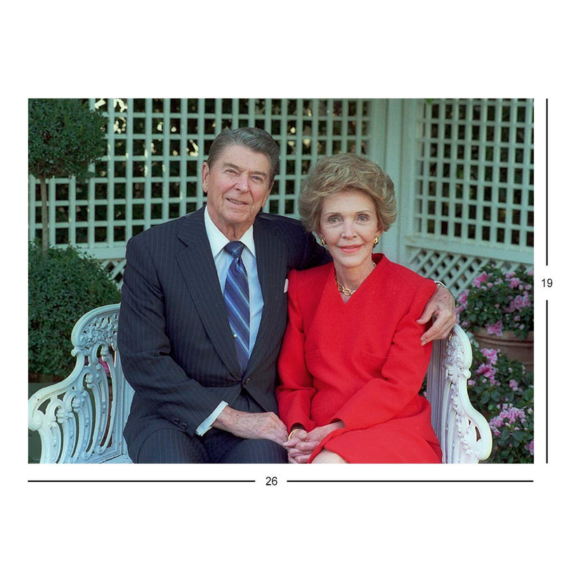 President Ronald Reagan and Nancy Reagan pose on the White House grounds Jigsaw Puzzle